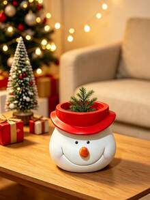 1pc Christmas Themed Flower Pot, Vase, Garden Decor, Potted Plant Storage Container, Santa Claus Storage Box, Red Hat Snowman Storage Bucket, Cute Healing Home Decor, Suitable For Gardening/Desktop/Desk/Entryway/Windowsill/Tea Table, Essential Christmas Decoration, Essential Christmas Gift. - Multiple Styles - View 7