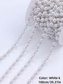 [Jewelry Making Accessories]100cm/39.37in Faux Pearl Chain, Suitable For Handmade Necklace, Bracelet, Pendant Making, Jewelry DIY Pearl Chain Making Accessories Wholesale - Multicolor - View 14