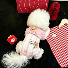 1pc Cute Pet Jumpsuit Cat Dog Four-Corner Pants, Soft And Breathable, Comfortable For Autumn/Winter Wear, Pet Pullover - Multicolor - View 7