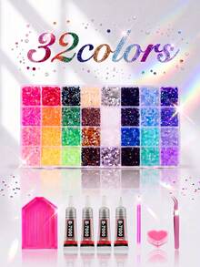 ZUI DREAM Bedazzling Kit With Rhinestones For DIY Diamond Art, 48 Colors 3mm Flatback Y2K Resin Jelly Rhinestones Set With B7000 Glue & Tools, Crafts Gifts - Rhinestones - View 14