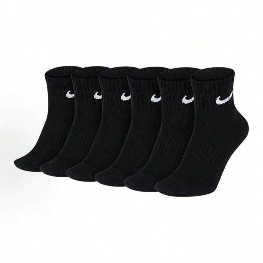 Nike Sports Socks High-Cut Mid-Cut Training Fitness Unisex 3 Pairs Pack White - Black Mid-calf Socks - View 1