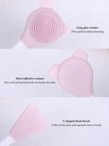 Silicone Face Mask Tool, Silicone Brush With Handle, Multi-Functional Double-Ended Brush, DIY Face Mask Mixing Bowl Set, Makeup Tool, Face Mask Mixing Tool, Suitable For Travel, Also Suitable As A Christmas Gift For Friends. - Multicolor - View 8