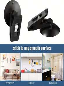 2/4pcs Car Suction Cup Clips - Strong Adhesive Car Window And Windshield Holder, Suitable For Sun Visor, Receipts - Durable Plastic Residue-Free Removable Holder (Black), Car Clips - Multi-functional Suction Cup - View 2