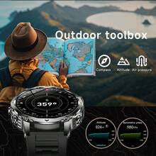 GAWSUG 1400mAh Rugged Smart Watch Military Tactical IPX8 Waterproof Bluetooth Call Flashlight Fitness Tracker Men Women Gift - View 2