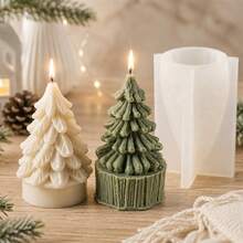 1/2PCS Christmas Tree Candle Mold, 3D Xmas Tree Candle Making Silicone Molds For DIY Scented Candle Plaster Handmade Holiday Decor, Christmas Gifts - Xmas Tree - View 2