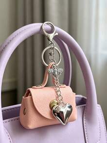 Mini Handbag Keychain, Bee & Heart Pendant Accessory Series, Coin Purse, Portable Small Bag Charm, Suitable For Loose Change And Coins - Multicolor - View 9