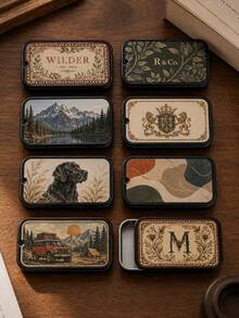 Personalized Vintage Matchbox Storage Box, Customized Photo/Text Sliding Metal Box, No Matches Included, Portable Coin And Small Accessory Organizer - Multicolor - View 3