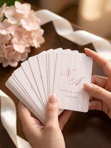 1 Set (54 Pcs) Personalized Custom Photo Wedding Playing Cards.Guest Book Playing Cards,Blank Playing Cards For Wedding Guest Book Alternative,Custom Signature Wedding Favors, DIY Message Cards For Guests, Unique Wedding Keepsake Memory Cards - Multicolor 2 - View 4