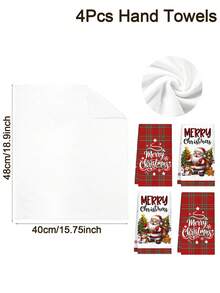 2/4pcs Christmas Santa Hand Towels, Soft Absorbent Microfiber Snowman Pattern Napkins, Suitable For Christmas Kitchen Decor (2026), Table Decor, Home Decor, Bathroom Decor, Housewarming Gift, New Year Gift (2027) - Multicolor - View 14