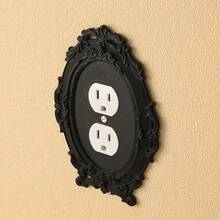 1PC 3D Printed Premium Plastic European Rococo Relief Switch Panel, Vintage Carved Wall Socket Decorative Frame, Halloween Home Atmosphere Decor Suitable For Bedroom Living Room Wall Arrangement - Multicolor - View 8