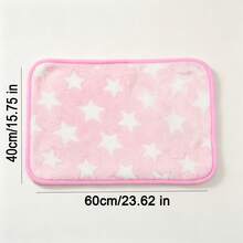 Pet Blanket For Small And Medium Dogs, Also Suitable For Various Small Animals And Cats, Washable, Soft Flannel Fabric, Five-Point Star Embroidery, Lightweight And Breathable, Suitable For All Seasons, Can Be Used As Dog Bed And Dog Mat - 1 Pink (M) - View 3