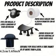 1pc Cute Sheep-Shaped Toilet Paper Holder, Fashionable Home Decor Tissue Box Storage Bathroom Accessory Decorative Rack (Tissue Paper Not Included), Suitable For Living Room, Bathroom, Bedroom, Holds Tissue Paper, Easy To Pull, Cute Appearance - Multicolor - View 4