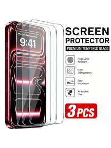 3 Packs, High-Definition Clear Tempered Glass Screen Protector, Compatible With IPhone 18 Pro Max/18 Pro/17/Air/16/15/14/13/Mini/12/11/X/XR, Anti-Fingerprint Coating, Scratch-Resistant, Bubble-Free Installation, Compatible With Phone Cases. - Clear - View 32
