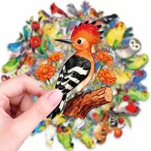56pcs Colorful Parrot Bird Stickers, PET Transparent Decals, Vivid Parrot Bird Stickers For Journal, Notebook, Planner, Nature Theme - 56pcs - View 21