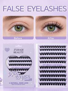 120pcs Self Adhesive Lashes+Fake Lashes Tweezers Segmented Ultra Soft, Naturally Curled, Slender, Grafted Eyelashes For Enlarged Eyes, Portable For Daily Commuting, Lightweight And Non Irritating To The Eyes Glue Free Eyelash - View 4