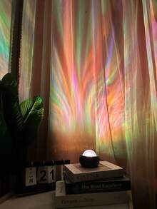1pc 7-Color Northern Lights Wave Projection Night Light, With Remote Control, USB Powered, Wave Projection Lamp, Suitable For Gaming Room, Bedroom And Party, Party Lighting | Atmosphere Lighting - Multicolor - View 2
