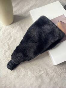 Women's Autumn/Winter Faux Rabbit Fur Wide Band Windproof Headband, Winter Warm Ear Warmer Elastic Hair Band, Suitable For Daily Wear - Multicolor - View 11