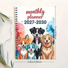 1pc A5 Size 2027-2030 Monthly Planner, 4-Year Monthly Planner, Fun Dog Theme Cover Design, Annual Calendar Planner With Monthly Tabs, Perfect Gift For Friends, Family And Teachers - 1 - View 4