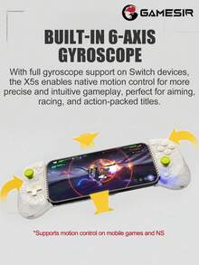 GameSir X5s 無線 Android iOS 手機遊戲控制器，兼容 2 PC 遊戲手柄，霍爾效應搖桿、可切換觸發模式、6 軸陀螺儀、Turbo 功能，絕區零版，面紗白與幻影黑 - ZZZ Edition - 查看 8