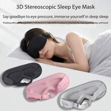 3D Contoured Sleep Eye Mask, Breathable Light Blocking Zero‑Pressure Eye Cover, Relieve Eye Fatigue Blindfold For Travel Nap Office Rest - A - View 6