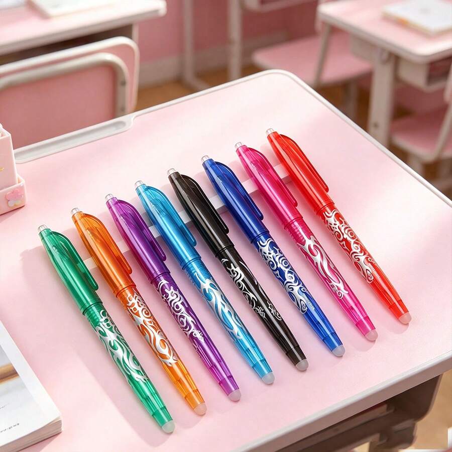 1/3/6pcs Multi-Color Erasable Neutral Pens Learning & Office Set, Back To School Essential Small Gift, School Stationery Supplies - Multicolor - View 1