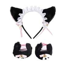 Cat Ears And Tail, Wolf Fox Ears Long Tail And Bell Lace Choker Set For Halloween, Animal Cosplay Party Costume - Multicolor - View 6