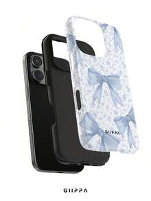 GIIPPA 1pc Grey Background With Bow Pattern Design, Phone 17 Pro Max Phone Case, Compatible With Phone 16 Pro Max, 15 Pro Max, 14 Pro Max, Korean-Style High-End Fashionable And Fun Phone Case, Compatible With 11/12/13/14/15/16 Pro Max Plus, Elegant Design Suitable For Men And Women, Perfect Gift For Girlfriend On Christmas, Valentine's Day, Easter, Wedding Season And Birthday! - Multicolor - View 2