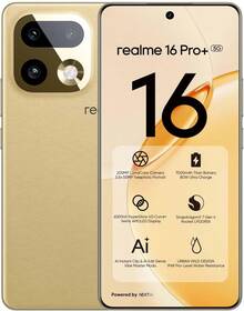 Realme 16 Pro+ 5G 智慧型手機 8GB+256GB | 12GB+512GB，200MP LumaColor，7000mAh 電池，8.25mm 薄身，6.8 吋 144Hz 4D 曲面 6500nits 螢幕，Snapdragon 7 Gen 4 處理器，IP69/NFC，Android 16，不含適配器 - 金色 - 查看 11