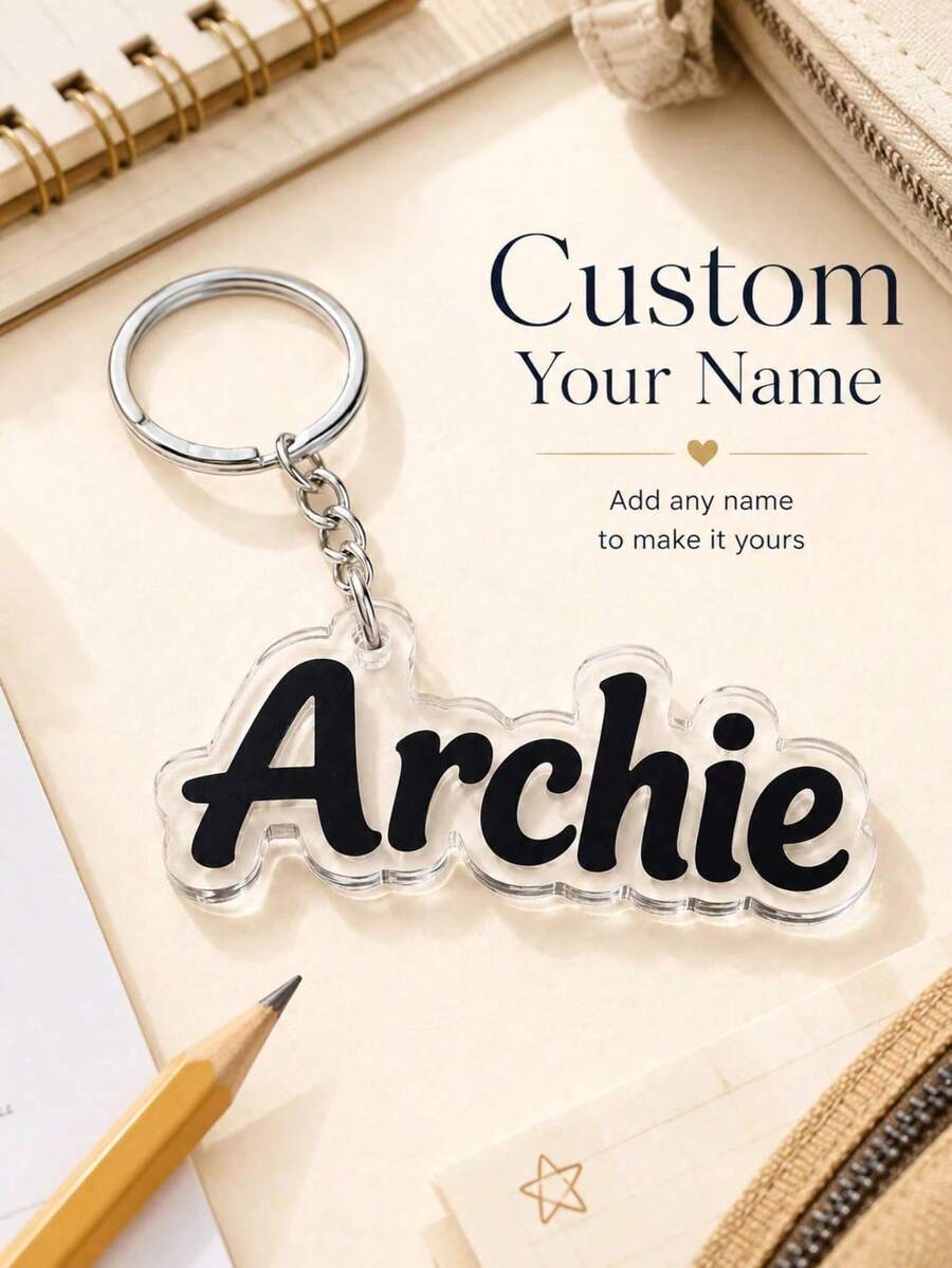 Custom Acrylic Name Keychain, Personalized Letter Pendant, Cute Backpack Accessory, Custom Keychain, Christmas Gift - Multicolor - View 1
