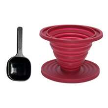 L LEESEPH Reusable Pour-Over Coffee Filter With Coffee Scoop, Foldable Silicone Travel Cup, Portable Camping Pour-Over Coffee Filter, Suitable For Home, Camping, Travel, Office, Backpacking, Hiking, Coffee Accessories - Multicolor - View 10