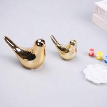 1pc 2D Flat Printed Acrylic Simulated Gold Bird Statue, Gold Home Decor Ornament, Suitable For Bedroom, Office Desk, Cabinet - 1PC - View 4