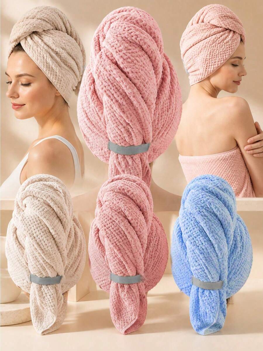 1pc One-Piece Hair Drying Cap, Extra Large Hair Wrap Towel For Long Hair, Quick Drying, Soft Bath Towel, Absorbent Bath Towel, Wholesale, Shower Cap, Bath Accessories - Multicolor - View 1