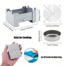 4pcs Mini Folding Camping Stove Set, Random Style, Compact Design With Wind Guard And Fuel Tray, Multi-Purpose Wood/Charcoal Stove, Suitable For Hiking, Camping, Emergency Survival, For Cooking Only, Do Not Contact Food, Suitable For Pots, Pans, Bowls - Multicolor - View 5