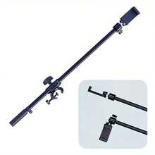 Suporte giratório 55cm para microfone com grampo universal plano, cabeça giratória e grampo para celular/tablet, projetado 3/8 rosca barra transversal - Preto - Visão 9