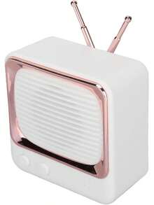 Altavoz inalámbrico portátil estilo TV retro, Bluetooth 5.0, 3 W y autonomía indicada de 8 a 9 horas - Blanco - Ver 4