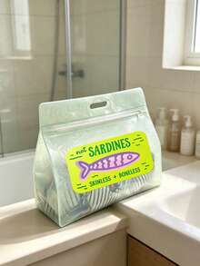 Retro Sardine Transparent Waterproof Wash Bag, PVC Beach Handbag, Suitable For Storing Shampoo, Lotion, Cosmetics And Other Bathroom Supplies, Adds Fashionable And Practical Design For Travel And Daily Use, Suitable For Travelers, Office Workers, Students, Beauty Enthusiasts, Can Be Used For Travel, Fitness, Hotel Accommodation, Daily Bathroom Storage, Multi-Functional Cosmetic Bag - Multicolor - View 3