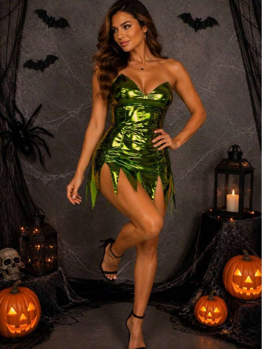 Women Short Dresses - Green - View 1