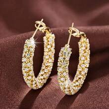 1 Pair Exquisite Polka Dot Inlaid Cubic Zirconia Women's Earrings Suitable For Daily Wear - Multicolor - View 1