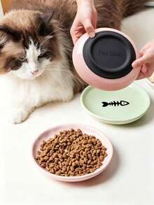 Non-Slip Ceramic Pet Bowl, Anti-Spill Cat Food Bowl Dog Water Dish, With Rubber Bottom - 500ml - View 2