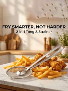 Kitchen Oil Strainer Spoon, Suitable For Scooping Fried Foods, Dumplings, Seafood And Vegetables, Essential Frying Accessory For Home Kitchen. - Multicolor - View 3