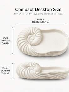 1pcins Elegant Shell-Shaped Storage Tray, Creative Artistic Desktop Decor, Can Hold Jewelry, Earrings, Necklaces, Keys, Small Accessories, Home Vanity, Entryway, Desktop Organizer, High-Quality Texture, Atmospheric Home Decor, Practical Storage Display Item - Multicolor - View 2