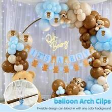 10 Pack Clear Spring Clamps, 3.5 Inch Plastic Balloon Arch Clips,Invisible Design,Strong Grip,Anti-Slip,Balloon Clips For Backdrop,Birthday Wedding Party Decoration,Crafts,Photography Studio - Multicolor - View 7