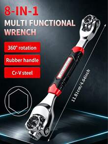 1pc Socket Wrench And Screwdriver Set, Multi-Function Rotating Wrench With 360° Flexible "Dog Bone" Wrench, Suitable For Bolts And Nuts, Ideal Tool For Home And Car Repair, Compact And Portable - A - View 4