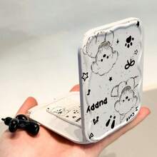 Cute Butterfly Makeup Mirror, Portable Folding Touch-Up Mirror, Mini Handheld Mirror Comb Combo - Multicolor - View 3