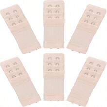 2/4/6pcs Bra Extender 2-Hook 3-Row Long Style Underwear Accessory Elastic Adjustable Bra Back Clip Size Differentiated Fabric Patch Sewing Supplies Crochet Knit Fabric - Multiple Styles - View 5