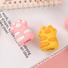 1pc Cat Paw Pencil Sharpener, Cartoon Pencil Sharpener, Mini Pencil Sharpener, Portable Pencil Cutter, Manual Pencil Sharpener, Handheld Pencil Sharpener, Children's Stationery, Student School Supplies, Animal Shaped Pencil Sharpener, Classroom Prize Gift - Color Style Randomized - View 8