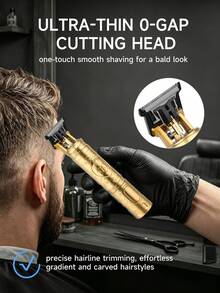 HIENA Electric Shaver Set Reciprocating Shaver Smooth Gold Appearance Suitable For Shaving, Trimming Sideburns, Sculpting Styles Equipped With 4 Limit Combs And Cleaning Brush Men's Grooming Set - Gold - View 2