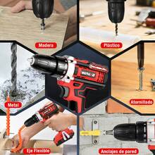WANSE Cordless Electric Screwdriver With LED Light, 2 X 4500mAh Batteries And Complete Tools - Red - View 4