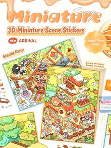 City Building Scene Stickers For Adult, Vintage Decor Landscape Stickers, Layered House Stickers, Scrapbooking Stickers, 3D Miniature House Micro Landscape Stickers, DIY Scrapbook Stickers, Scenery Stickers For Halloween Party Decoration - A - View 12
