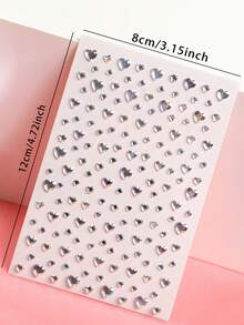 2PCS Large Heart 3D Asymmetrical Self-Adhesive Rhinestone Y2K Women's Face 3D Decorative Rhinestone Stickers Holiday Gift DIY Music Festival Party Makeup Ball Face Decoration Rhinestone Stickers - Multicolor - View 10